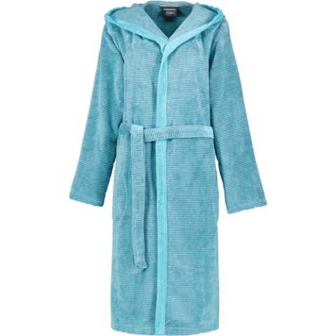Cawö Home Bademäntel Damen Kapuze Two-Tone 6425 türkis - 47 L