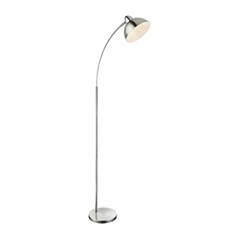Globo ANITA Stehleuchte Metall nickel matt, 1xE27, weiß, 24703SN