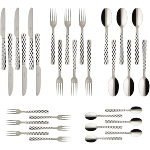 Villeroy & Boch – Boston Besteck Set 30 Teilig 6 Personen, Spülmaschinenfest, Rostfrei, Tafelbesteck, Essbesteck, Gabel, Messer, Besteck 30 Tlg., Essbesteck Set, Besteckset, Edelstahl