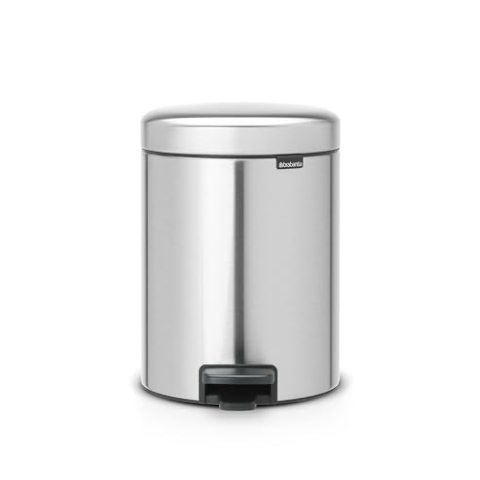Brabantia 112102 Treteimer mit Inneneimer aus Kunststoff, stahl, Matt Stahl Fingerprint Proof, 5 Liter
