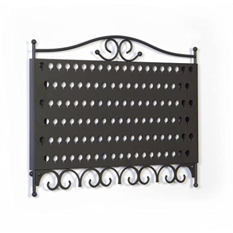 Mango Steam Wandschrank/Garderobenaufhänger Organizer für Schmuck & Ohrringe mit Haken für Halsketten, Armbänder, Accessoires - Schwarz