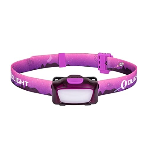 OLIGHT H05 Lite LED-Stirnlampe, 5 Modi, leichte Stirnlampe mit verstellbarem Kopfband, angetrieben durch 2 AAA-Batterien, Reiten (Rosa)