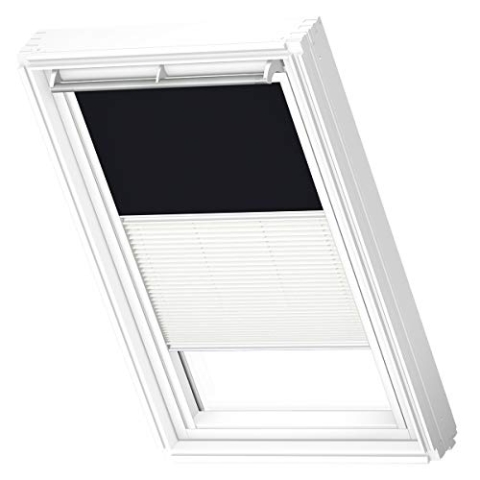 VELUX Original Dachfenster Duo Verdunkelungsrollo für P08, Schwarz, mit weißer Führungsschiene