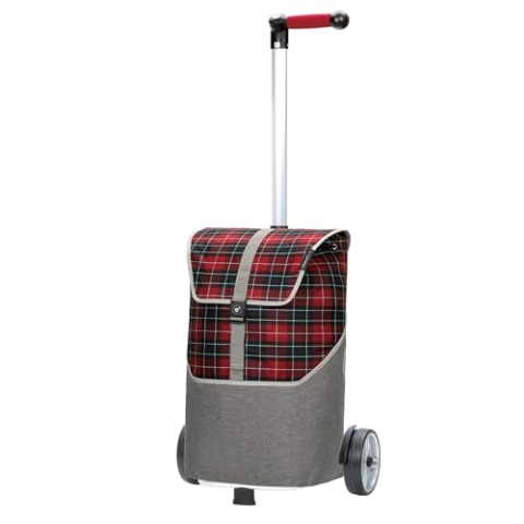 ANDERSEN Einkaufstrolley - Shopper Gese rot 46 L geräumig, hochwertig, Reflektor, Aluminium, Griff ergonomisch, höhenverstellbar, Kugellagerrad