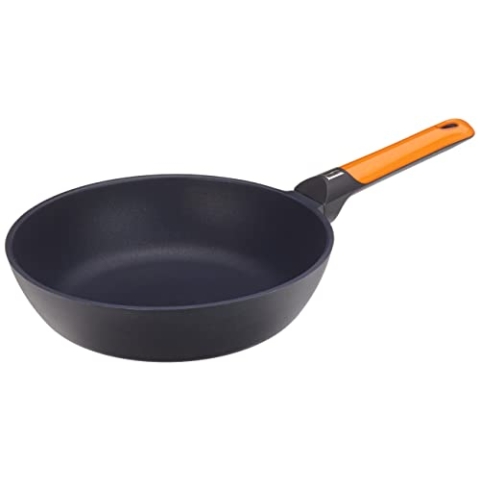 BRA Efficient Orange | Tiefe Bratpfanne 28 cm, Aluminiumguss mit Platinum Plus-Antihaftbeschichtung, für alle Herdarten einschließlich Induktion geeignet, PFOA-frei