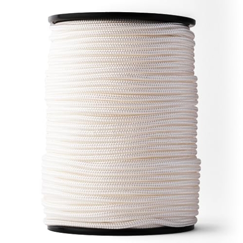 SNURO Nylon Seil (5mm, 100M, weiß) - Paracord Schnurr mit starkem Nylon Material - Reißfeste Paracord Schnur - reissfest & leicht - Bruchkraft 439 kg