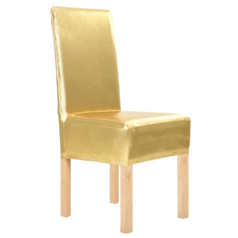 vidaXL 6X Stuhlhusse Stretch Golden Universal Stuhlbezug Stuhküberzug Hochzeit