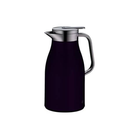 alfi SKYLINE 1,0l, deep lavender, Edelstahl-Isolierkanne mit hygienischem Hartglaseinsatz, Drehverschluss mit bequemer Drucktaste, ergonomischer Griff, optimal als Kaffeekanne, Teekanne, BPA-frei