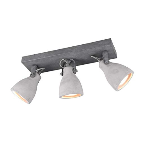 Trio Leuchten Balken Concrete 802500378, Metall, Schirm Beton, 3 x GU10, 10.0 x 35.0 x 18.0 cm