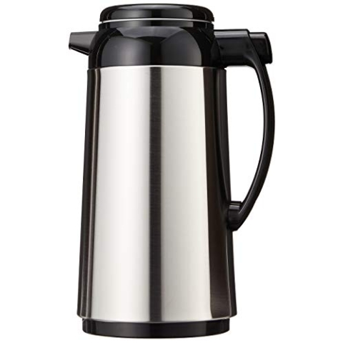 Zojirushi 915.030 Edelstahl 18/10 Isolierkanne, Schwarz, 1L Kapazität, 27cm Höhe