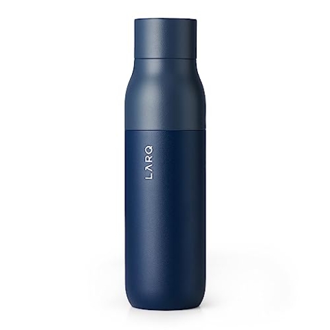 LARQ Bottle PureVis 500ml – Selbstreinigende Edelstahl-Trinkflasche mit UV-C Reinigung | Hält Getränke kalt und heiß | BPA-frei, auslaufsicher & wiederverwendbar | 2 Jahre Garantie, Monaco Blue