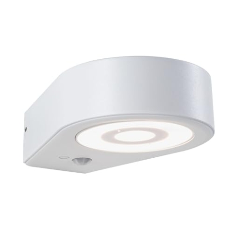 Paulmann 94867 LED Außenwandleuchte Silma Bewegungsmelder IP44 65x186mm 3000K 5,5 / 1x0,7W 600lm 230V Weiß Aluminium