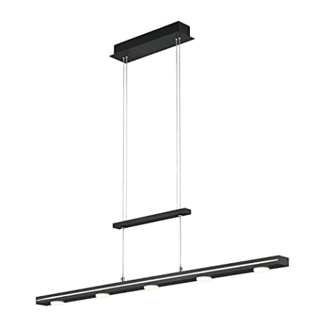 Trio Leuchten LED Pendelleuchte Lacal 379190732, Metall Schwarz matt, inkl. 7x 3.5 Watt LED, 4 fach Touch