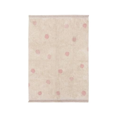 Lorena Canals Maschinenwaschbarer Teppich Hippy Dots Natural - Vintage Nude 100% natürliche Baumwolle Base: recycelte Baumwolle -Natural, Vintage Nude- 120x160cm