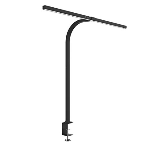 Unilux LED Schreibtischlampe Strata zum Klemmen, dimmbar, schwarz, 70 x 80cm