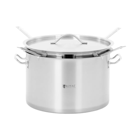 Royal Catering RCPP-400-3 Nudeltopf 4 Siebeinsätze 31 l Deckel Edelstahl Griffe Pastatopf Nudelkochtopf