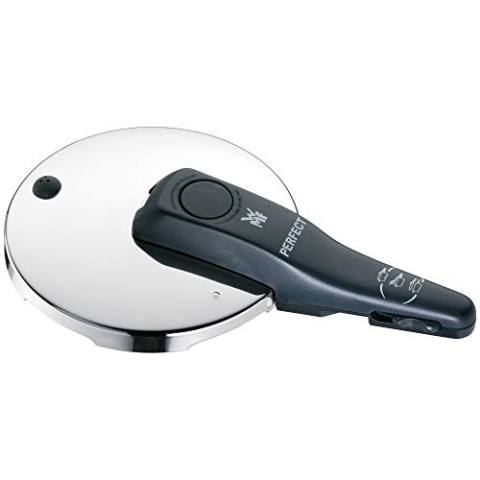 WMF Perfect Ersatzdeckel für Schnellkochtopf, Dampfkochtopf 2,5l, 18 cm, Cromargan Edelstahl poliert, Kunststoffgriff, 2 Kochstufen