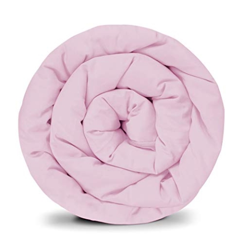 GRAVITY Gewichtsdecke Bezug in Pink Baumwolle Schlaufen Bezugssystem mit Reißverschluss Sommerbezug für Erwachsene/Jugendliche für besseren Schlaf Größe: 135x200 cm