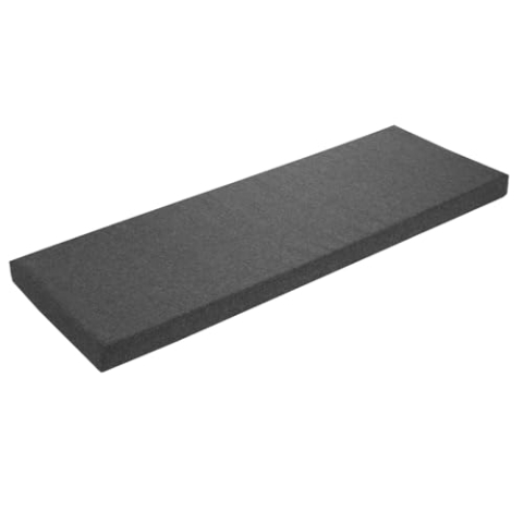 sleepling Bankauflage 200x40 cm dunkelgrau, Sitzkissen Outdoor & Indoor, Bankpolster, Bezug waschbar, Unterseite Antirutsch, Made in EU