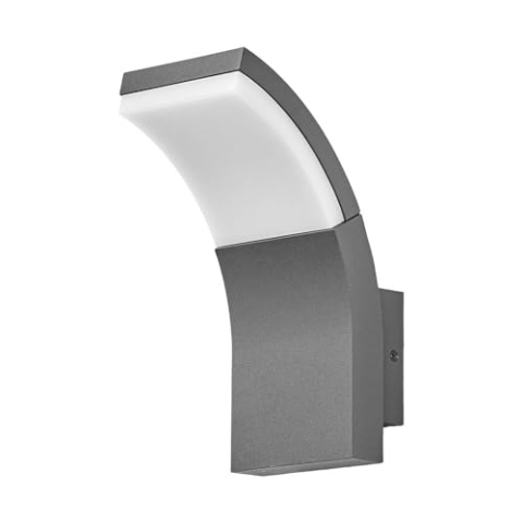 Lucande LED Wandleuchte außen Timm (spritzwassergeschützt (Modern) in Schwarz aus Aluminium (1 flammig,) - Außenwandleuchten Wandlampe Led Außenlampe Outdoor für Außenwand/Hauswand
