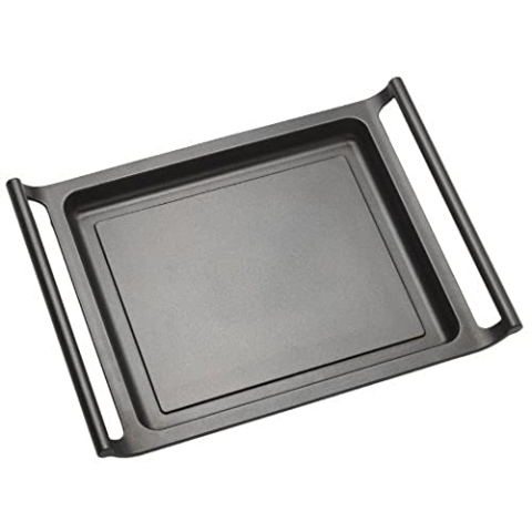 BRA Efficient Paella-Pfanne, Aluminiumguss mit Antihaftbeschichtung Teflon Platinum Plus, Silikongriffe 32 cm Schwarz, geeignet für alle Küchentypen inklusive Induktion, PFOA frei