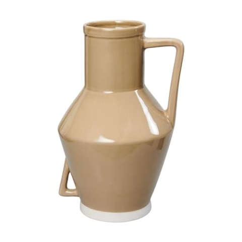 Return to Sender | Vase Large 45 cm Taupe mit Henkel - Blumenvase
