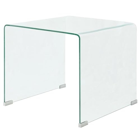 vidaXL Couchtisch Wohnzimmer Sofatisch Beistelltisch gehärtet Glas 49,5x50x45 cm