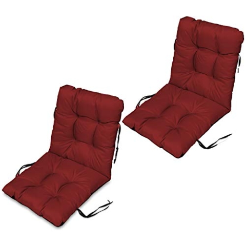 SuperKissen24. Stuhlkissen Sitzkissen und Rückenkissen für stühle - 2er Set 48x96 cm - Outdoor und Indoor - Bordeaux