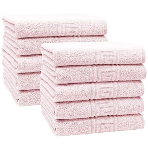 ZOLLNER 10er Set Handtücher, ca. 50x100 cm, Baumwollmix, 340g/qm, rosa
