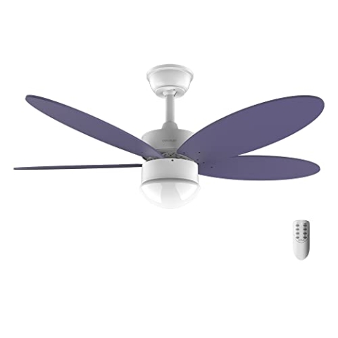 Cecotec Deckenventilator EnergySilence Aero 4260 Purple. 40 W, DC-Motor, Durchmesser 42 Zoll mit 5 umkehrbaren Flügeln, LED-Licht, Fernbedienung, Timer, 6 Geschwindigkeiten