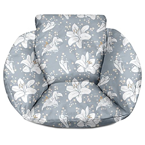 Hängesessel Kissen, Polster Bodenkissen für Schwenksessel, Auflage für Baumwoll Hängeschaukel, Hängekorb, Hängestuhl, Rückenkissen in der Farbe Lilien [114]