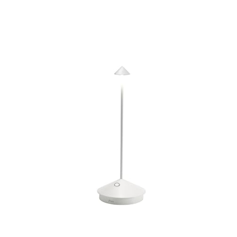 Zafferano, Pina Lampe, Kabellose, Wiederaufladbare Tischlampe mit Touch Control, Auch für den Außenbereich Geeignet, Dimmer, 2200-3000 K, Höhe 29 cm, Farbe Weiß