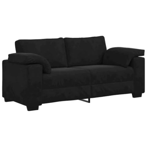 vidaXL Zweisitzer-Sofa Schwarz 140 cm Samt, 2-Sitzer-Sofa, Couch, Wohnzimmer-Sitzmöbel, Sofa, gepolstertes Sofa, Wohnzimmersofa, 2-Sitzer-Couch