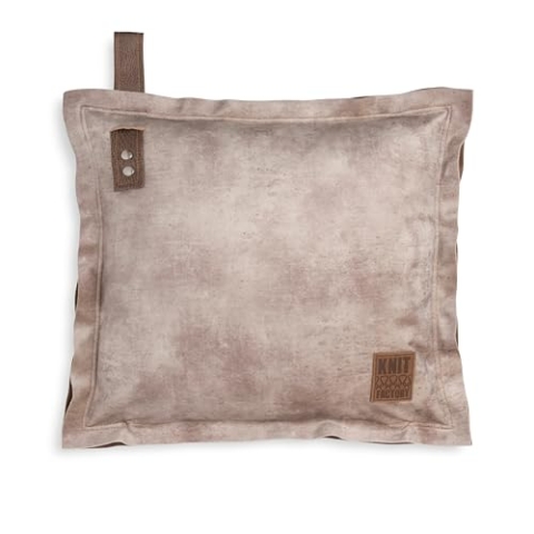 KNIT FACTORY - DAX Kissen - Luxuriöses und samtweiches Dekokissen - Sofakissen - 50x50 - Beige