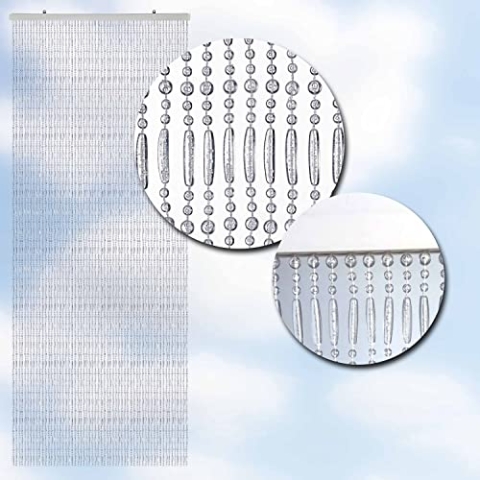 Wicotex Perlenvorhang TRANSPARENT (100x240cm) Insektenschutz Perlen - Fliegenvorhang - Balkontür Fliegengitter - Terrassentür