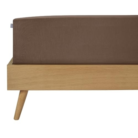 Schiesser Feinbiber Spannbettlaken Finni | 100% Baumwolle aus nachhaltiger Produktion | für Matratzen 140x200cm - 150x200cm | Matratzenhöhe bis 18cm| Braun