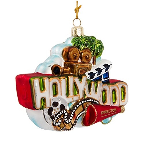 Kurt Adler Christbaumschmuck als Hollywood-Schild aus Glas, 12,7 cm