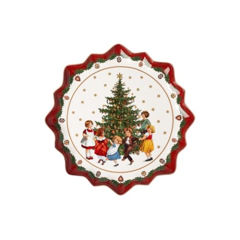 Villeroy & Boch Gebäckteller, Porzellan, Rot, Klein