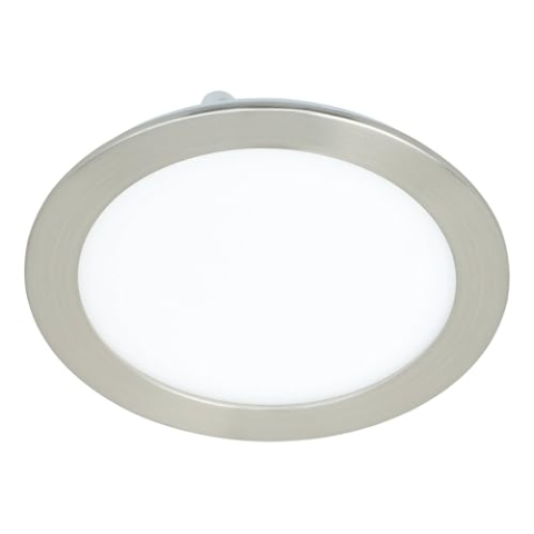 EGLO connect.z Smart-Home LED Bad-Einbaustrahler Fueva-Z, ultra flach, Ø 165 mm, ZigBee, App und Sprachsteuerung Alexa, Lichtfarbe (warmweiß-kaltweiß), dimmbar, Metall Einbauspot nickel-matt, IP44