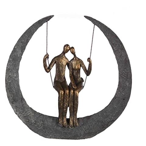 Casablanca Deko Skulptur Figur - Swing Poly/Metall - bronzefarben - Höhe 30 cm
