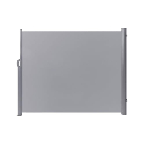Beliani Aluminium Seitenmarkise hellgrau 160x300 ausziehbar Sichtschutz Windschutz Dorio