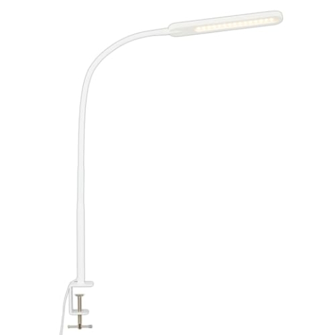 BRILONER Leuchten - LED Klemmleuchte, Klemmlampe mit Touchfunktion, dreh- und schwenkbar, in Stufen dimmbar, Farbtemperatursteuerung, Bürolampe 8 Watt, 600 Lumen, Weiß, max. 1100mm (L), 2389-016