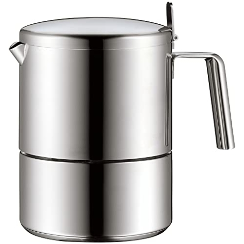 WMF Kult Espressokocher 300ml, Espressomaschine für 6 Tassen, Cromargan Edelstahl mattiert, Induktion, spülmaschinengeeignet