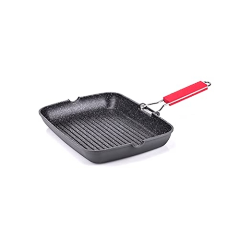 Moneta Grillpfanne 24 x 34 cm Pro Grill mit Klappgriff auch für Induktion