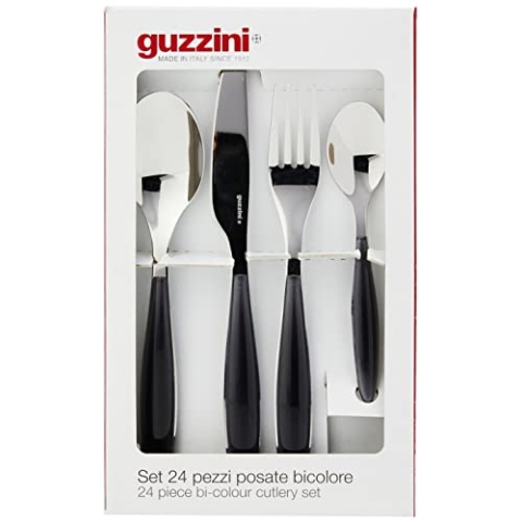 Guzzini - Feeling, 24-Teiliges Besteckset - Grau, 15,8 x 7,5 x h25,5 cm - 23000022