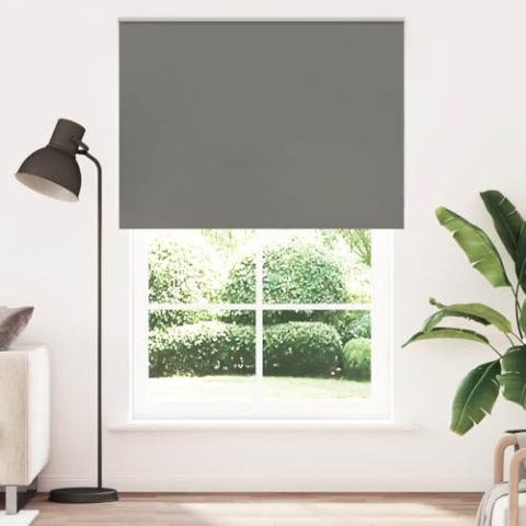 vidaXL Verdunkelungsrollo Grau 160x230cm Stoffbreite 156,6cm Polyester, Rollo, Klemmfix, Thermorollo, Verdunklungsrollo, Klemmrollo, Fensterrollo