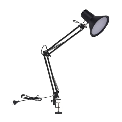 Lindby LED Klemmleuchte 'Undra' dimmbar in Schwarz aus Metall u.a. für Arbeitszimmer & Büro (1 flammig,) - Tischlampe, Tischleuchte, Leselampe, Nachttischlampe, Arbeitszimmerleuchte