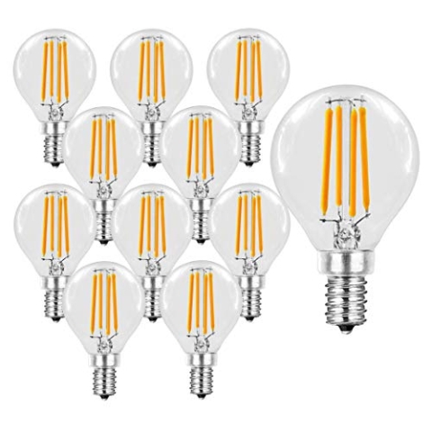Trango 10er Pack E14004-10 LED Filament Globe Birne 3-Stufen dimmbar - 4 Watt - 400 Lumen 2700K Warmweiß - Ersatz für 40W Glühbirne - Kugel LED Lampe Leuchtmittel mit E14 Fassung Abstrahlwinkel 360°