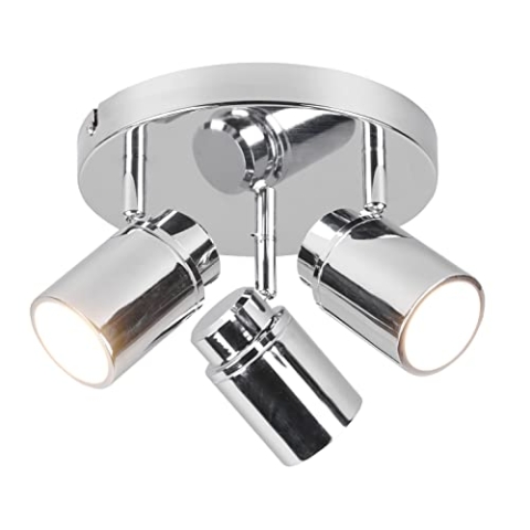 Trio Leuchten Bad Deckenleuchte Angelo 880430306, Metall Chrom, exklusiv Leuchtmittel 3x GU10