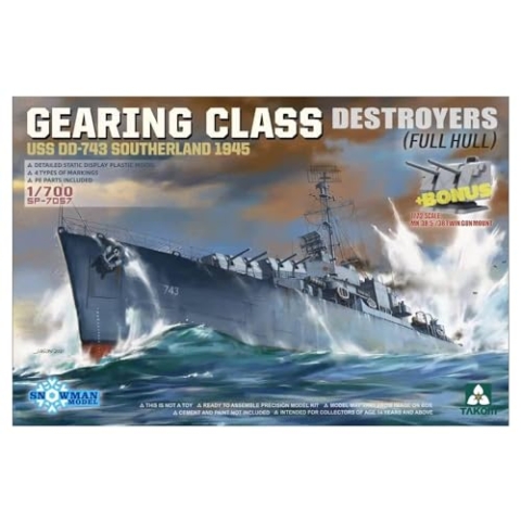 TAKOM Sprue Brothers TAK07057 1:700 Schneemann Modell USS Southerland DD-743 1945 Gearing Class Destroyer